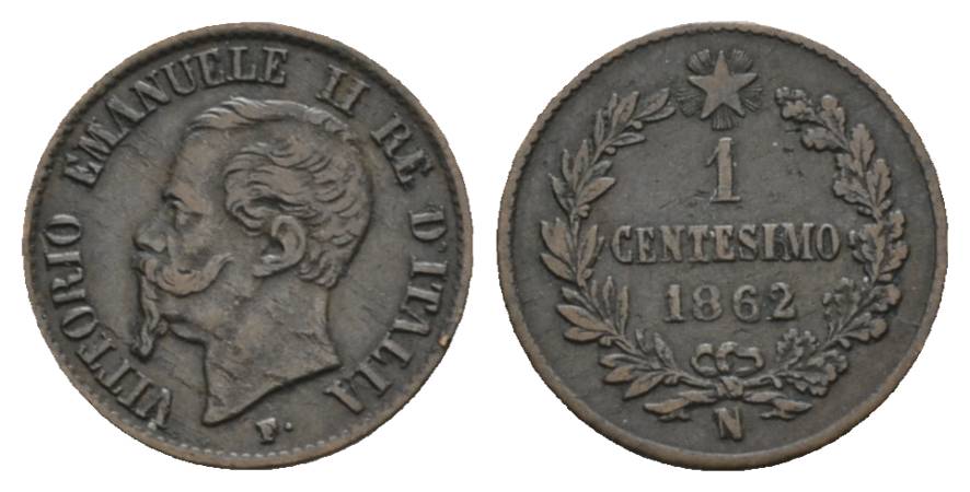  Italien; Königreich, 1 Centesimo 1862   