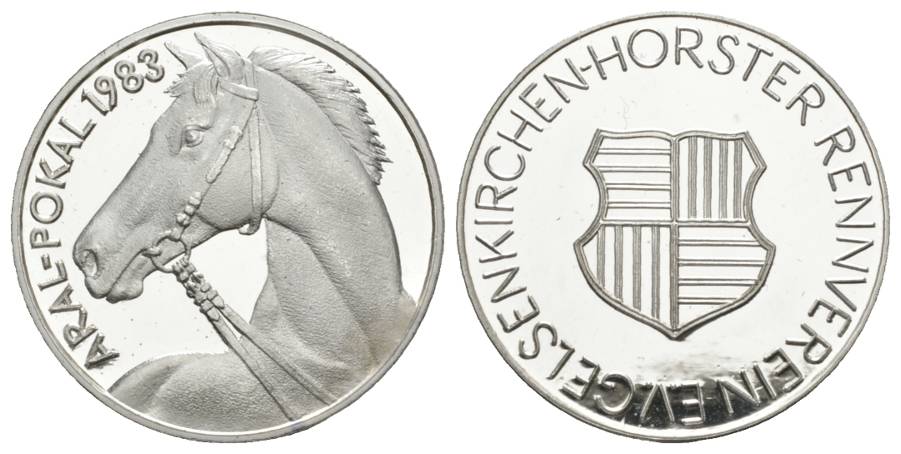  Gelsenkirchen; Aralpokal; Silbermedaille 1983, 925 Ag; 12 g; Ø 29 mm   