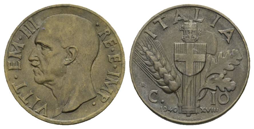  Italien; 10 Centesimi 1940   