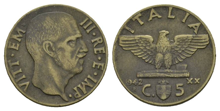  Italien; 5 Centesimi 1942   