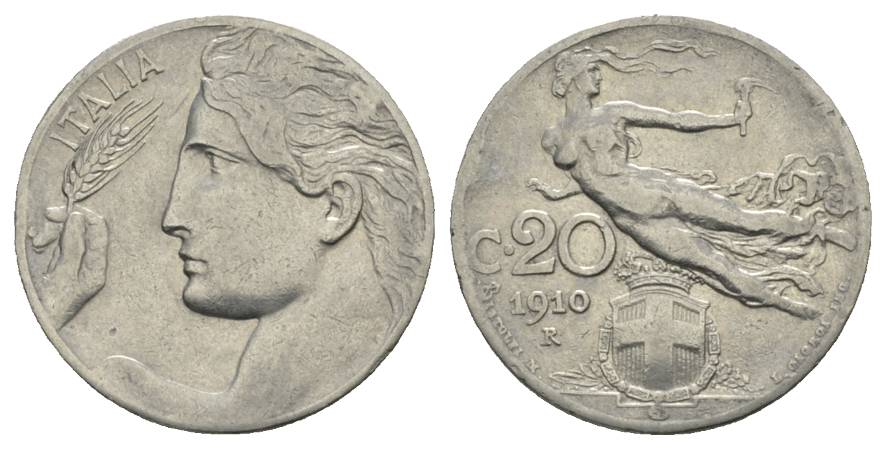 Italien; 20 Centesimi 1910   