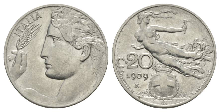  Italien; 20 Centesimi 1909   