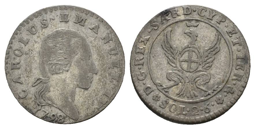  Sardinien; Kleinmünze, 2,6 Soldi 1798   