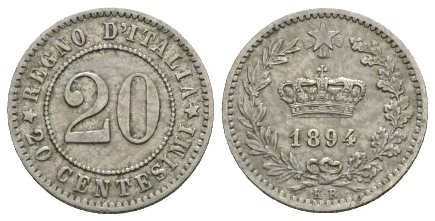  Italien; 20 Centesimi 1894   
