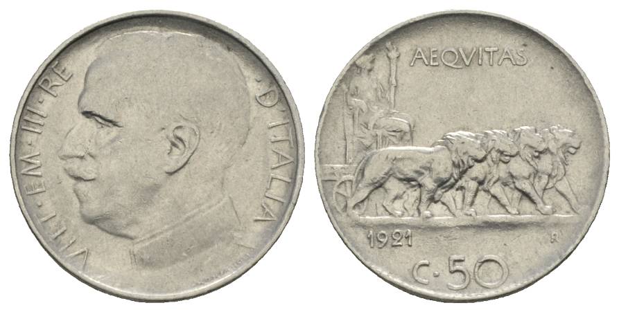  Italien; 50 Centesimi 1921   