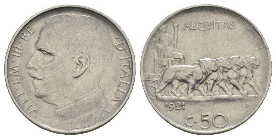  Italien; 50 Centesimi 1921   