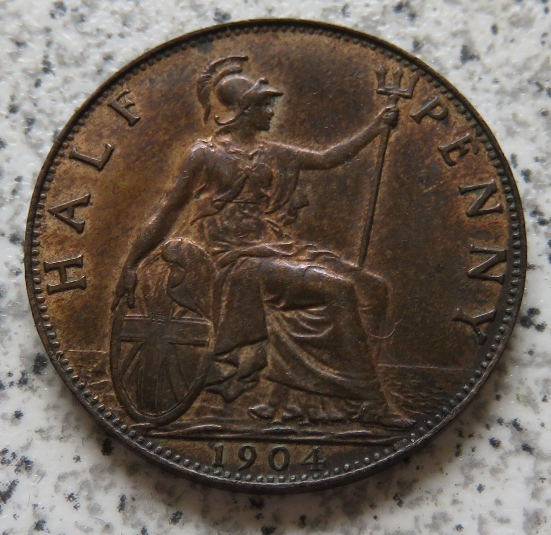  Großbritannien half Penny 1904, vz   