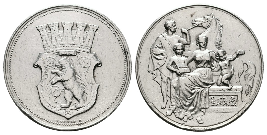  Linnartz Preussen Silbermedaille o.J (1860)(Kullrich//Weigand) Pferdelotterie/Berlin Gewicht: 29,6   