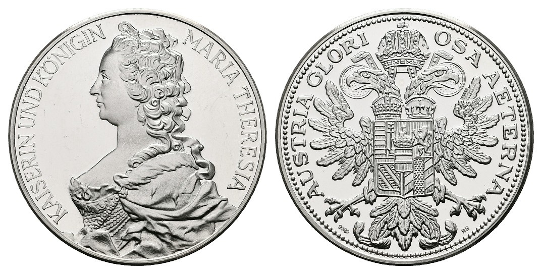  Linnartz Österreich Silbermedaille o.J. Kaiserin & Königin Maria Thersia PP- Gewicht: 14,98/999er   