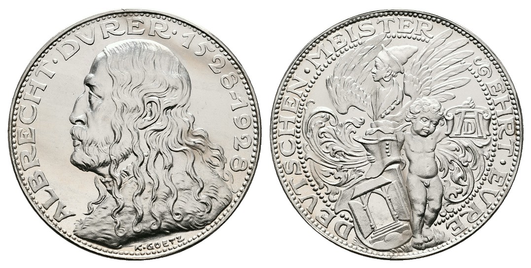 Linnartz Albrecht Dürer Silbermedaille 1928 stgl aus PP Gewicht: 25,0g/900er   