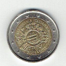  2 Euro Italien 2012 (10 Jahre Euro)(g1240)   