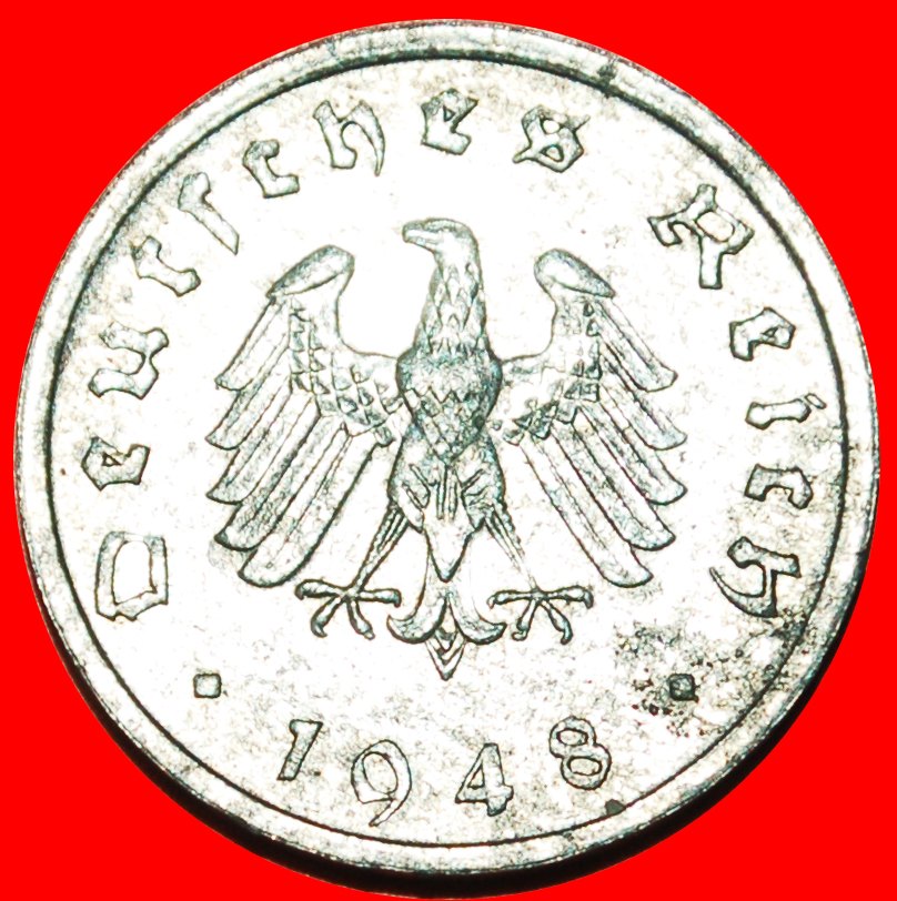  + OHNE SWASTIKA (1945-1948):DEUTSCHLAND★10 PFENNIG 1948F STEMPELGLANZ UNGEWÖHNLICH! OHNE VORBEHALT!   