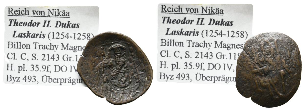  Antike, Byzanz, Billon Trachy Magnesia; 1,82 g   