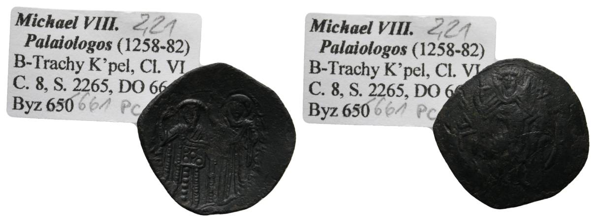  Antike, Byzanz, Billon Trachy; 2,21 g   