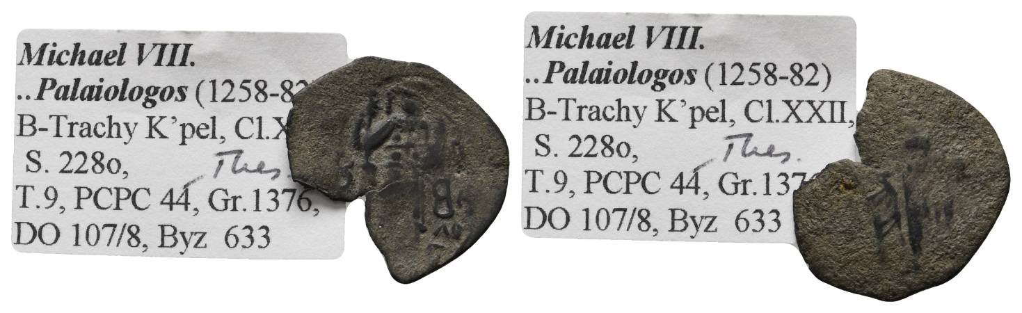 Antike, Byzanz, Billon Trachy; 1,67 g   