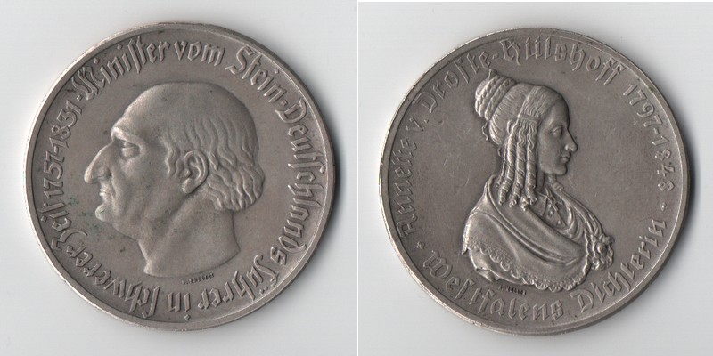  Westfalen  Medaille   Freiherr von Stein - Annette von Droste-Hülshoff    Gewicht: 32,5g   
