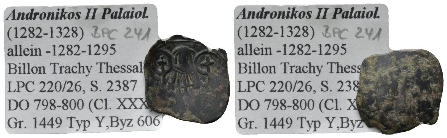 Antike, Byzanz, Billon Trachy Thessalonike;  1,07 g   