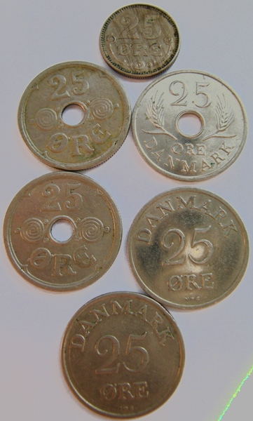 Dänemark 6 x 25 Öre