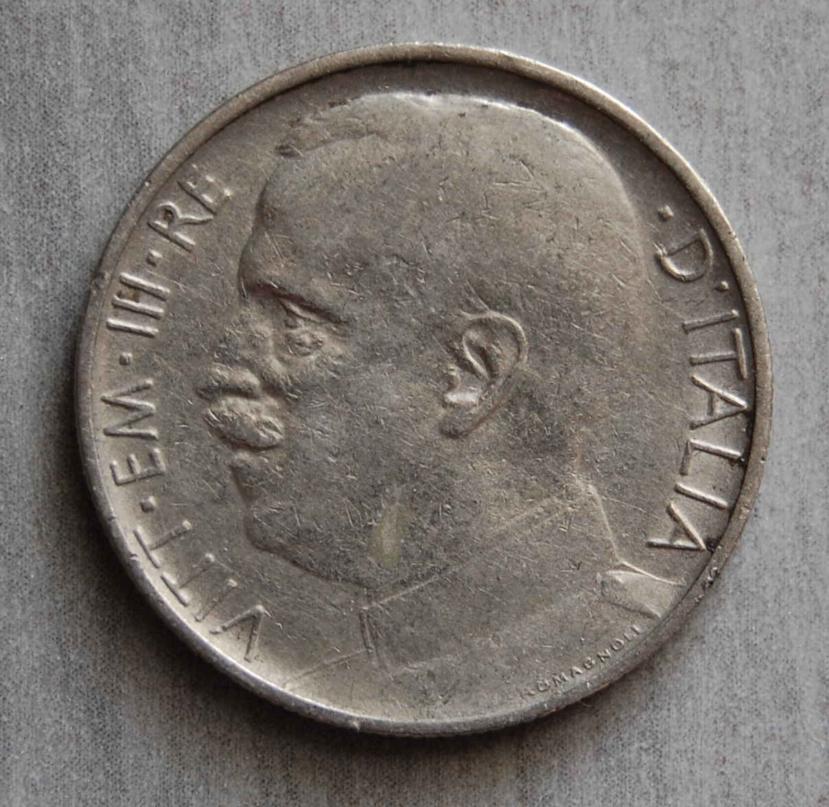  Italien 50 Centesimo 1920  KM-Nr. 61.2 gerändelter Rand!!!!!! selten   