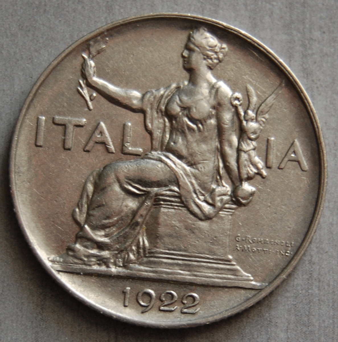  Italien 1 Lira Lire 1922 KM 62  VZ   
