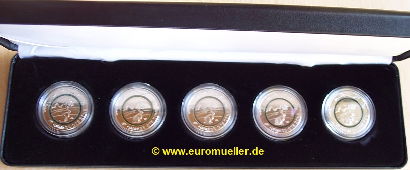 Deutschland 5x 5 Euro Gedenkmünze 2019...Gemäßigte Zone...mit Kassette...A/D/F/G/J   