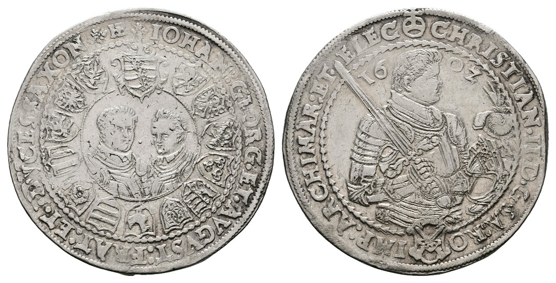  Sachsen Albertinische Linie Christian II., Johann Georg I. und August Taler 1602 ss   