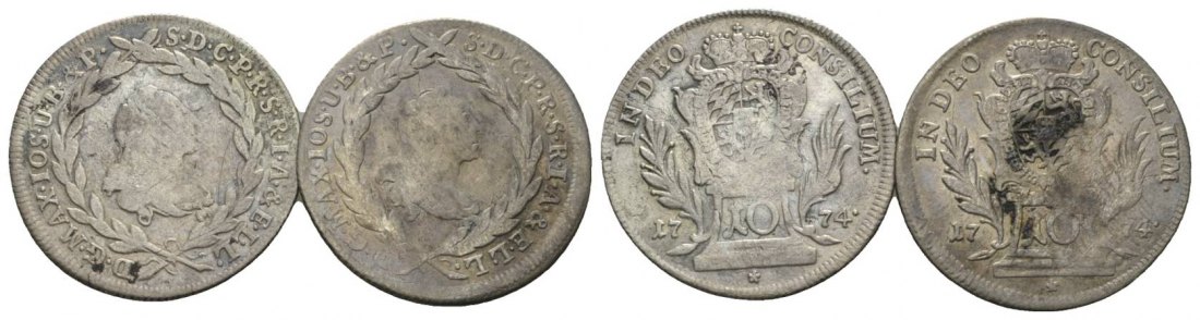  Altdeutschland, 2 Kleinmünzen 1774   