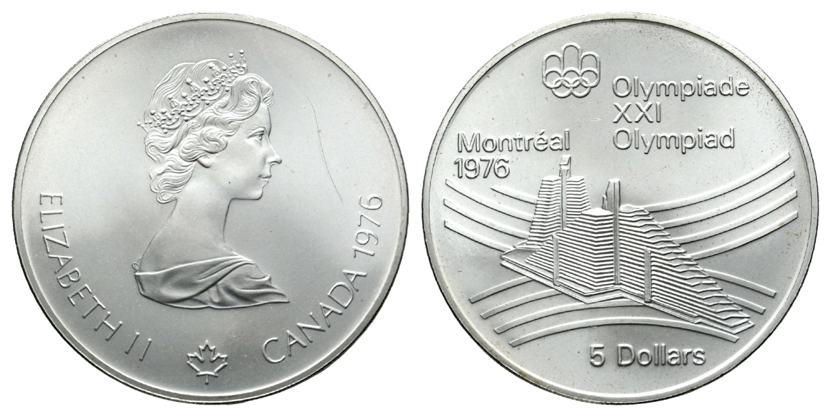  Canada, 5 Dollar 1976; AG 0,925, 24,3 g   