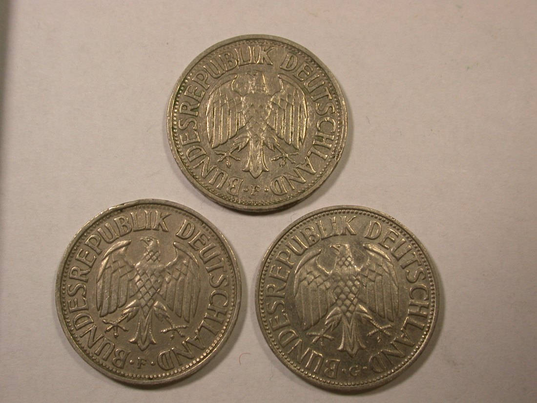  Lot 26  BRD  3 x 1 DM 1954-1967 in ss anschauen Orginalbilder   