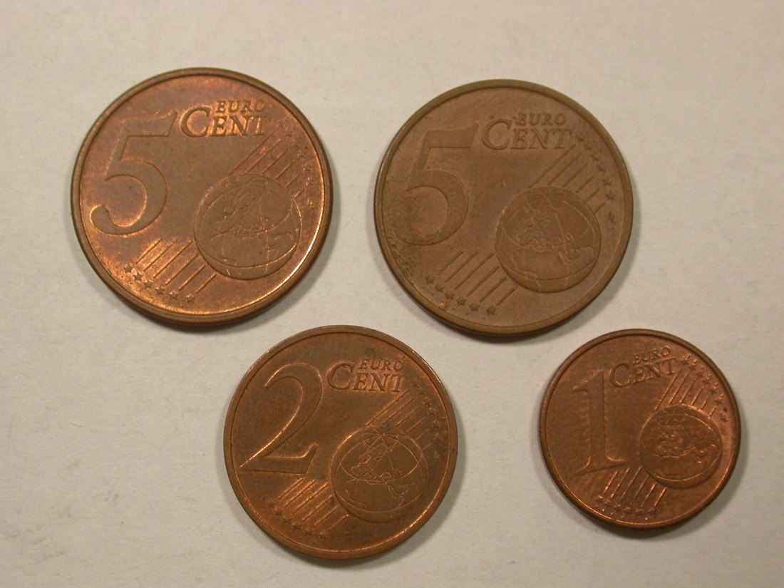 HOT-Lot Portugal 2002 1 Cent- 5 Cent 4 Münzen Originalbilder