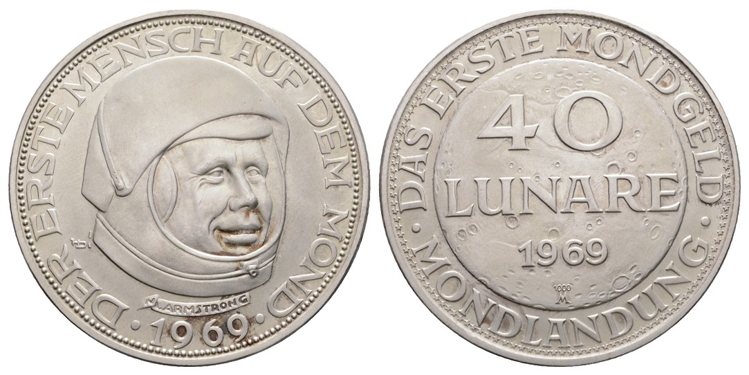  Linnartz RAUMFAHRT - Silbermedaille 1969, 49,94/fein, st   