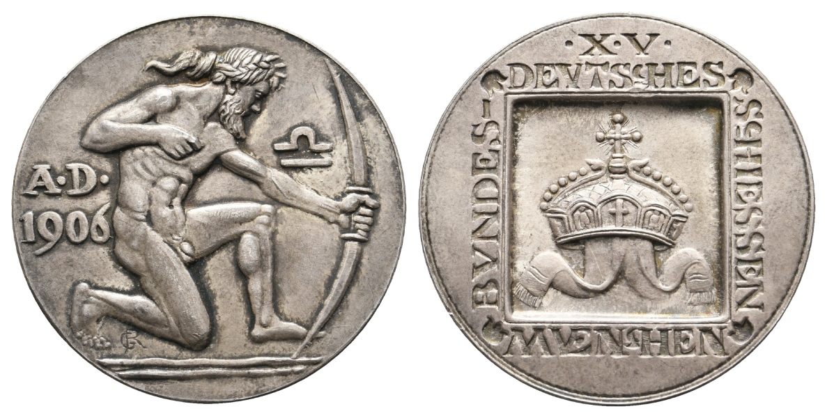  Medaille 1906, versilberte Bronze; 29,77 g, Ø 38 mm   