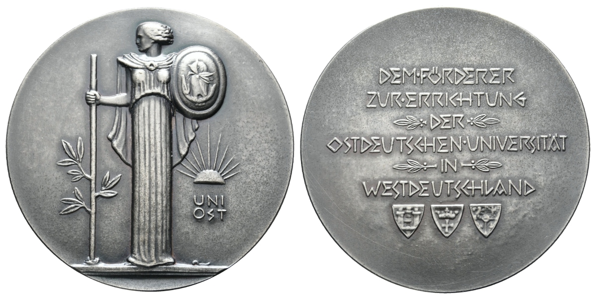  Bronzemedaille o.J., matt versilbert; 65,34 g, Ø 60 mm   