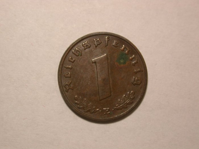  D04  3.Reich  1 Pfennig 1937 E in ss,Korrosionsfleck  Orginalbilder   