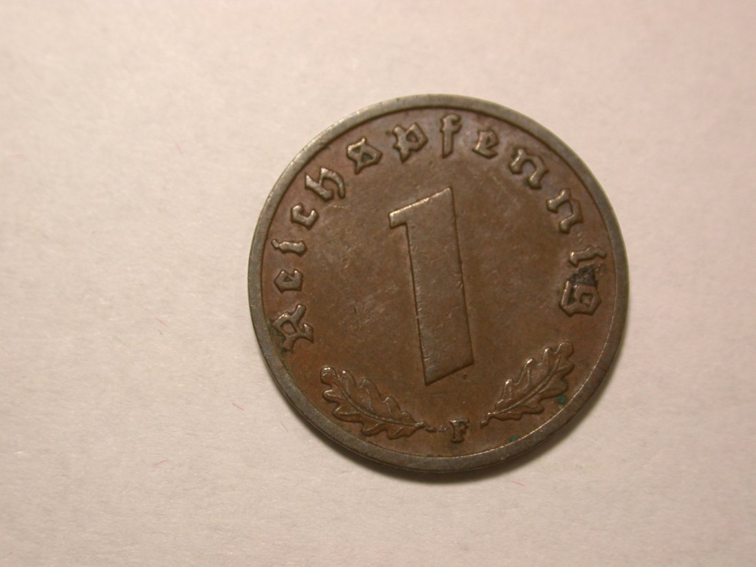 D04 3.Reich 1 Pfennig 1937 F in ss Orginalbilder