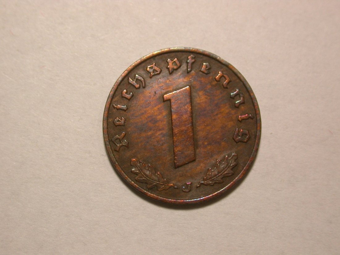  D04  3.Reich  1 Pfennig 1937 J in ss Orginalbilder   