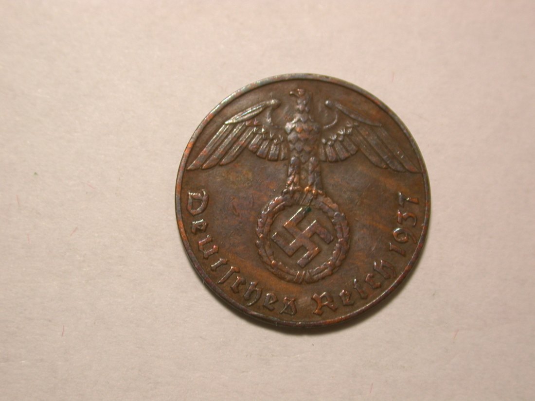  D04  3.Reich  1 Pfennig 1937 J in ss Orginalbilder   