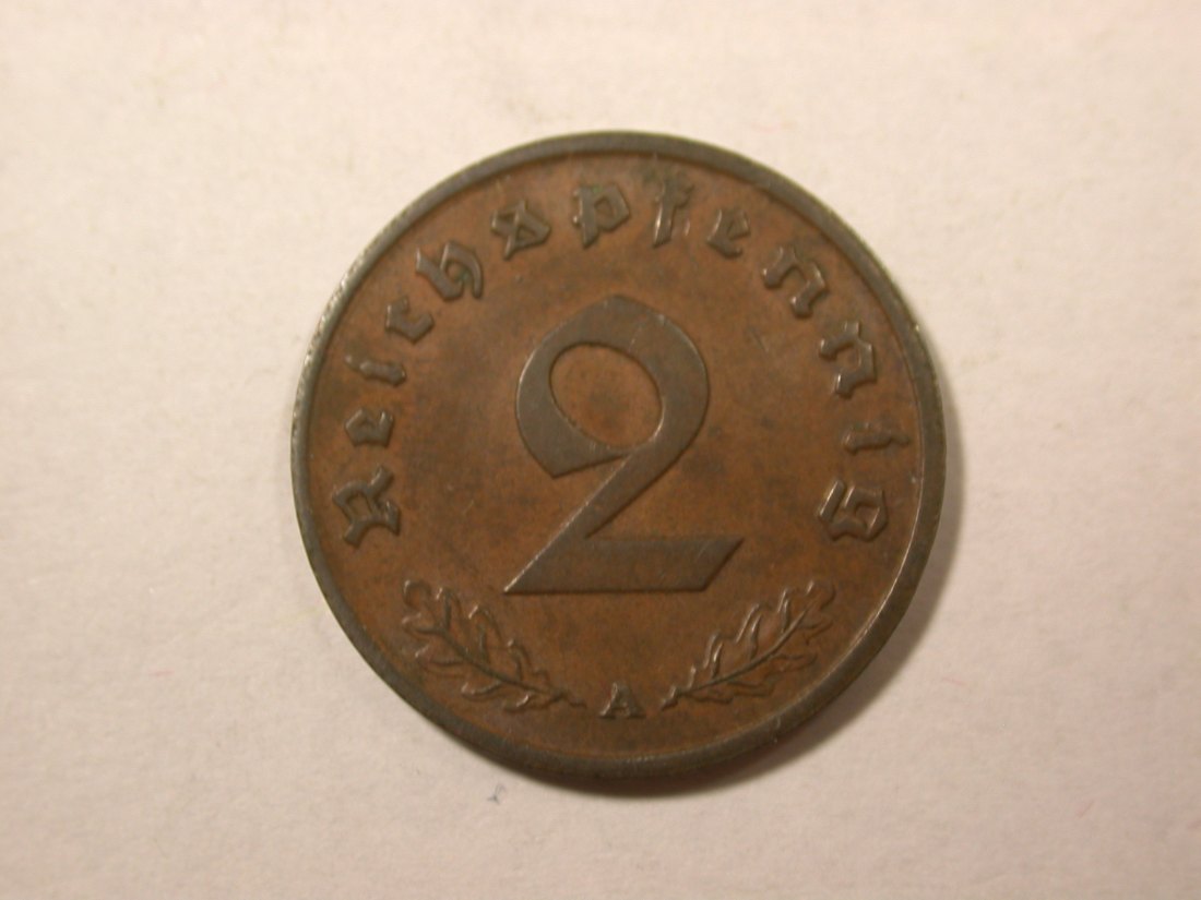  D04  3.Reich 2 Pfennig 1938 A in ss+   Orginalbilder   