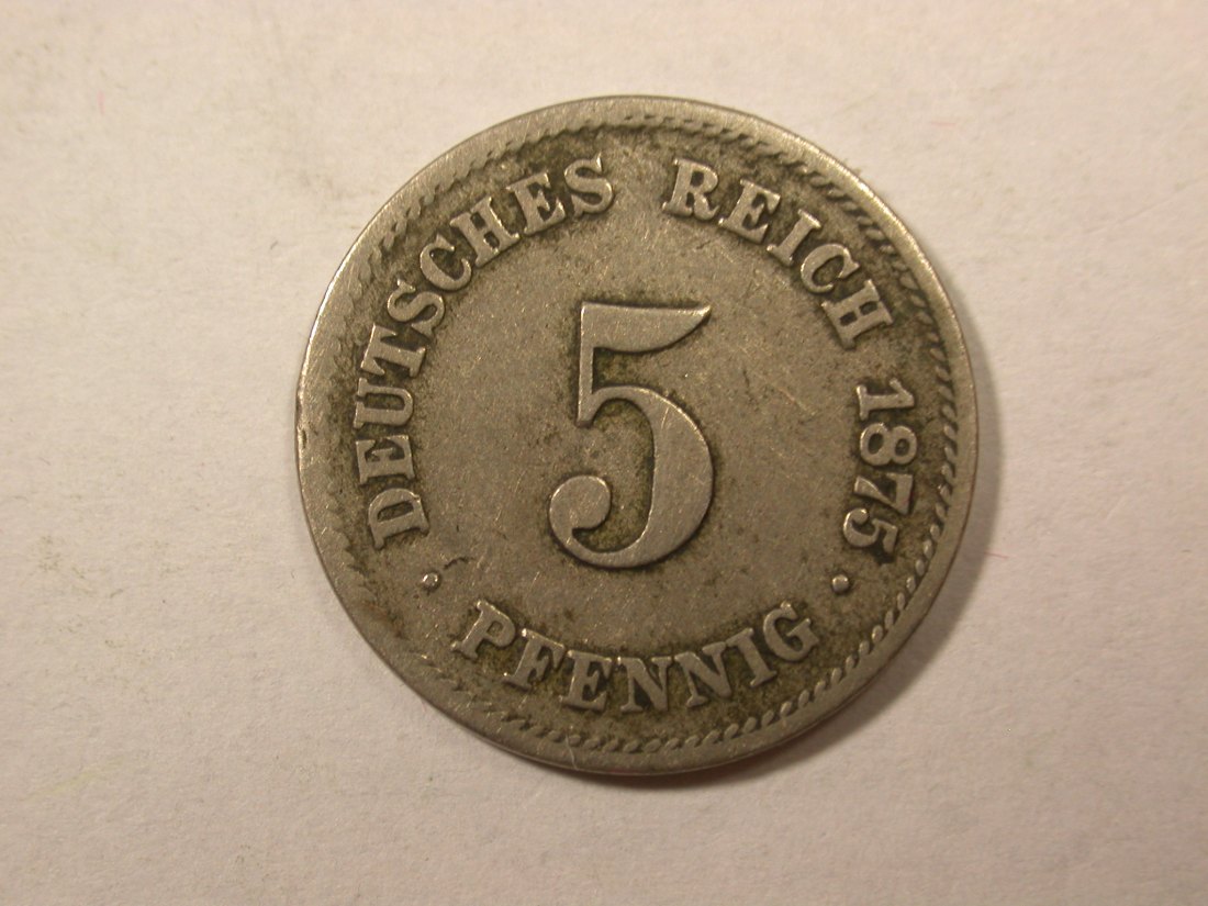 D04 KR 5 Pfennig 1875 G in f.ss Orginalbilder