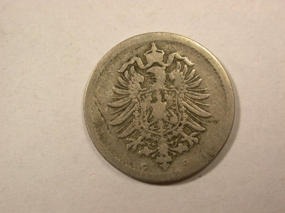  D04  KR  5 Pfennig 1875 G in f.ss  Orginalbilder   