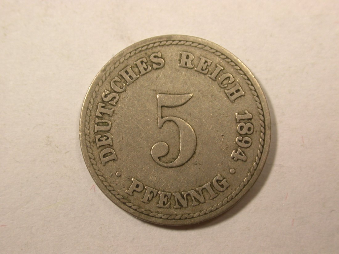 D04 KR 5 Pfennig 1894 A in ss Orginalbilder