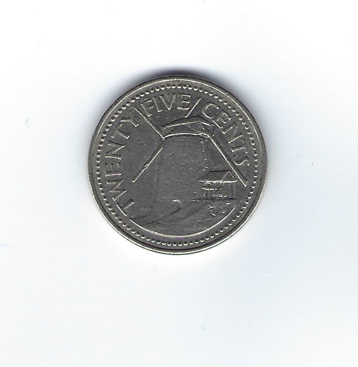  Barbados 25 Cents 1990   