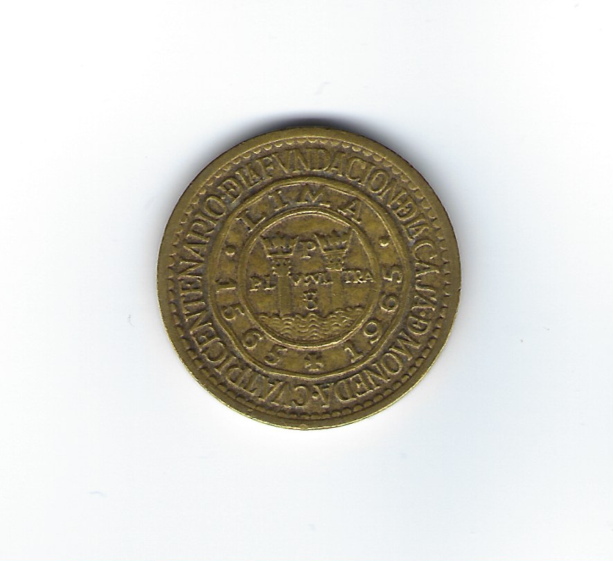  Peru 1 Sol 1965 400 Jahre Münze Lima   