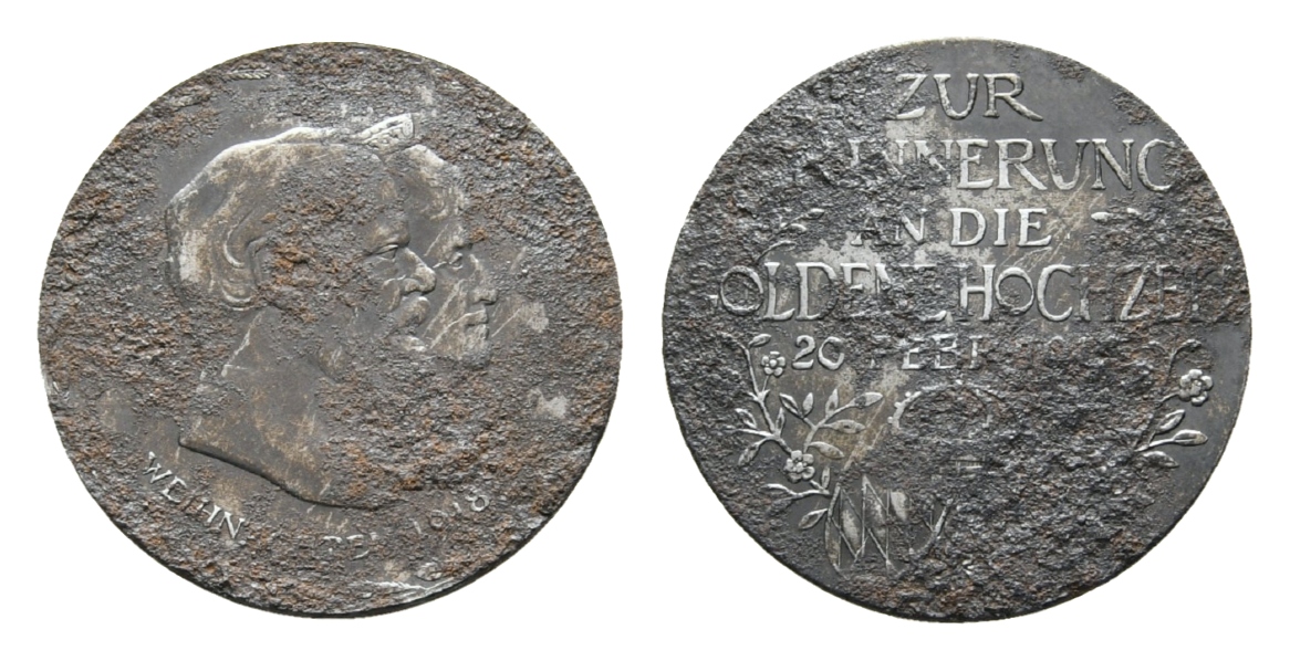  Medaille o.J.; Eisen, Restversilberung, 19,67 g, Ø 38 mm   