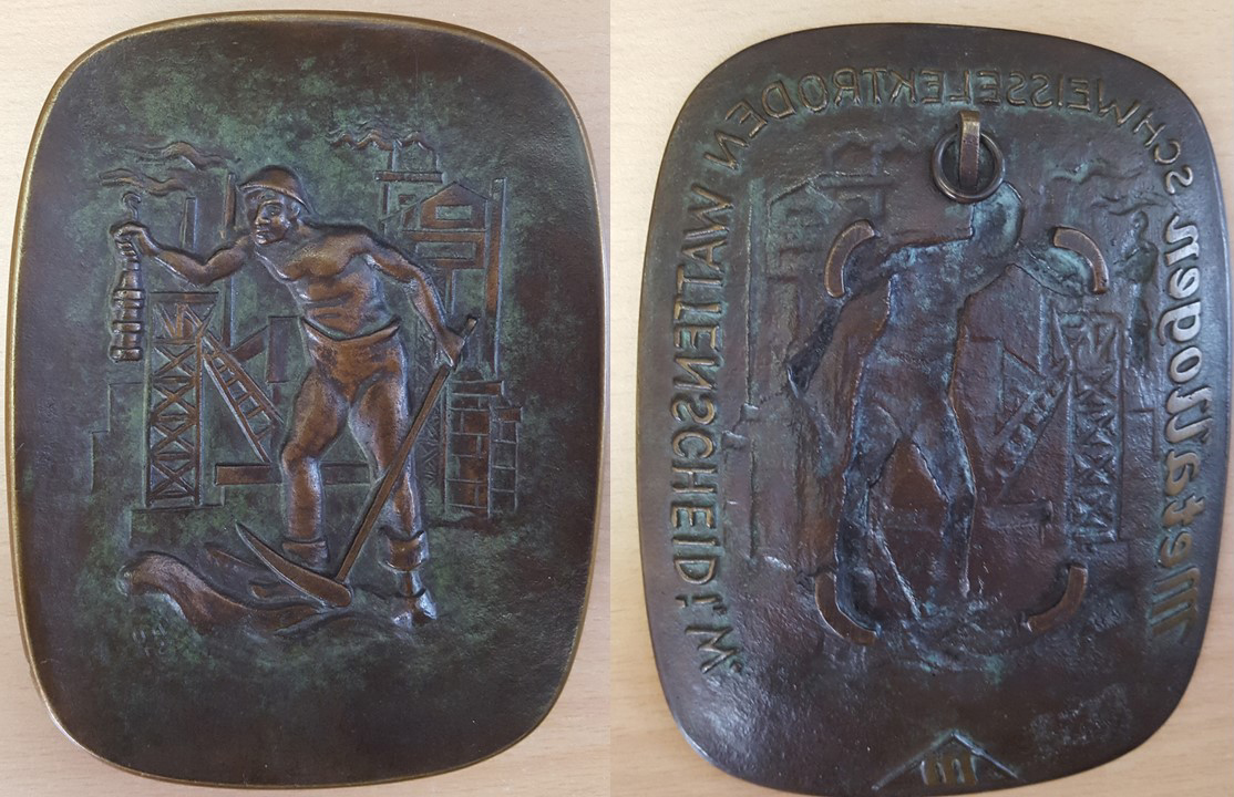  Wattenscheid, Wandplakette o.J.; Bronze, 224 g, 130x100 mm   