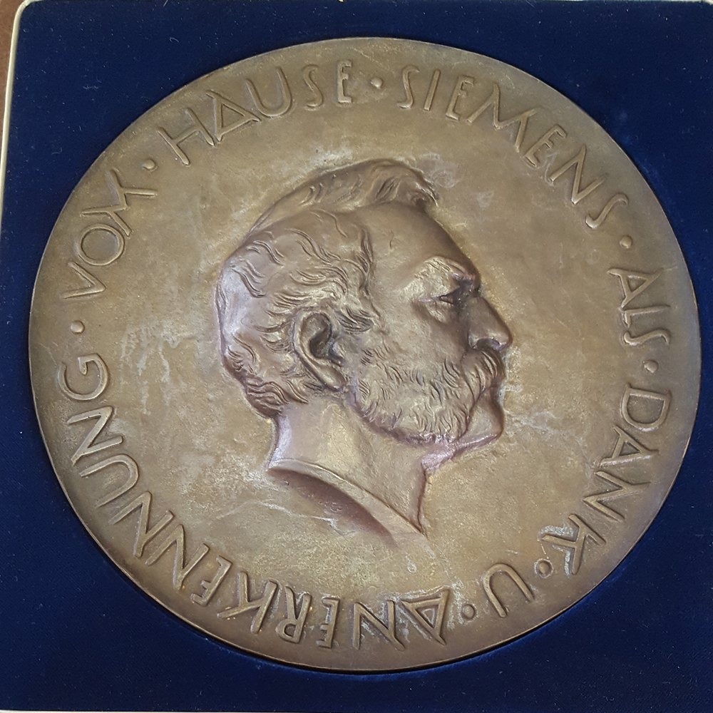 Siemens, Medaille o.J. in orig. Etui; Bronze, 612 g, Ø 193 mm   