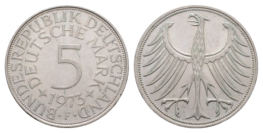  Linnartz Bundesrepublik Deutschland Silberfünfer 1973 F  vz   