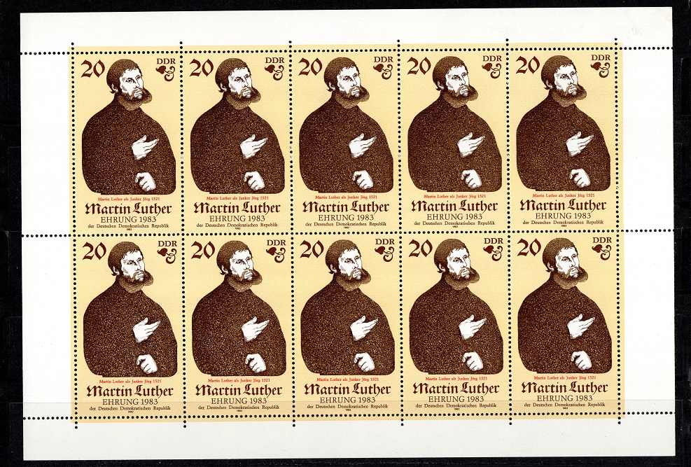  DDR 1982 Mi. 2755 Martin Luther Kompl. Kleinbogen **Postfrisch / Mi 10,- €   