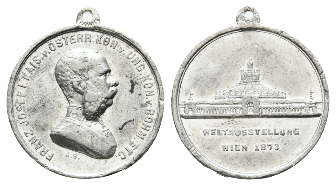  Osterreich - Wiener Weltausstellung 1873, tragbare Alumedaille; 4,27 g, Ø 27 mm   
