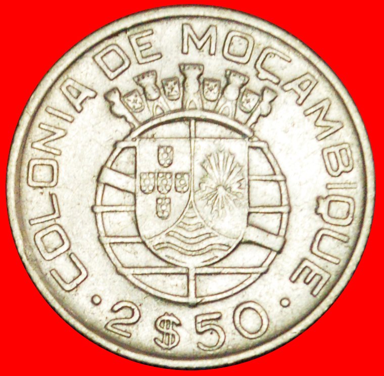  + PORTUGAL (1938-1951): KOLONIE VON MOSAMBIK ★ 2,50 ESCUDOS 1950 SILBER! OHNE VORBEHALT!   